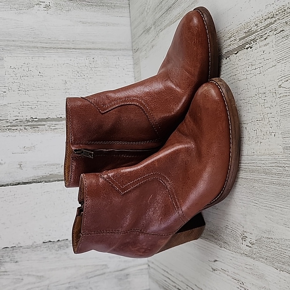 Madewell 1937 Winston Boot Western Style Ankle Bootie boot Size 10 Brown Leather